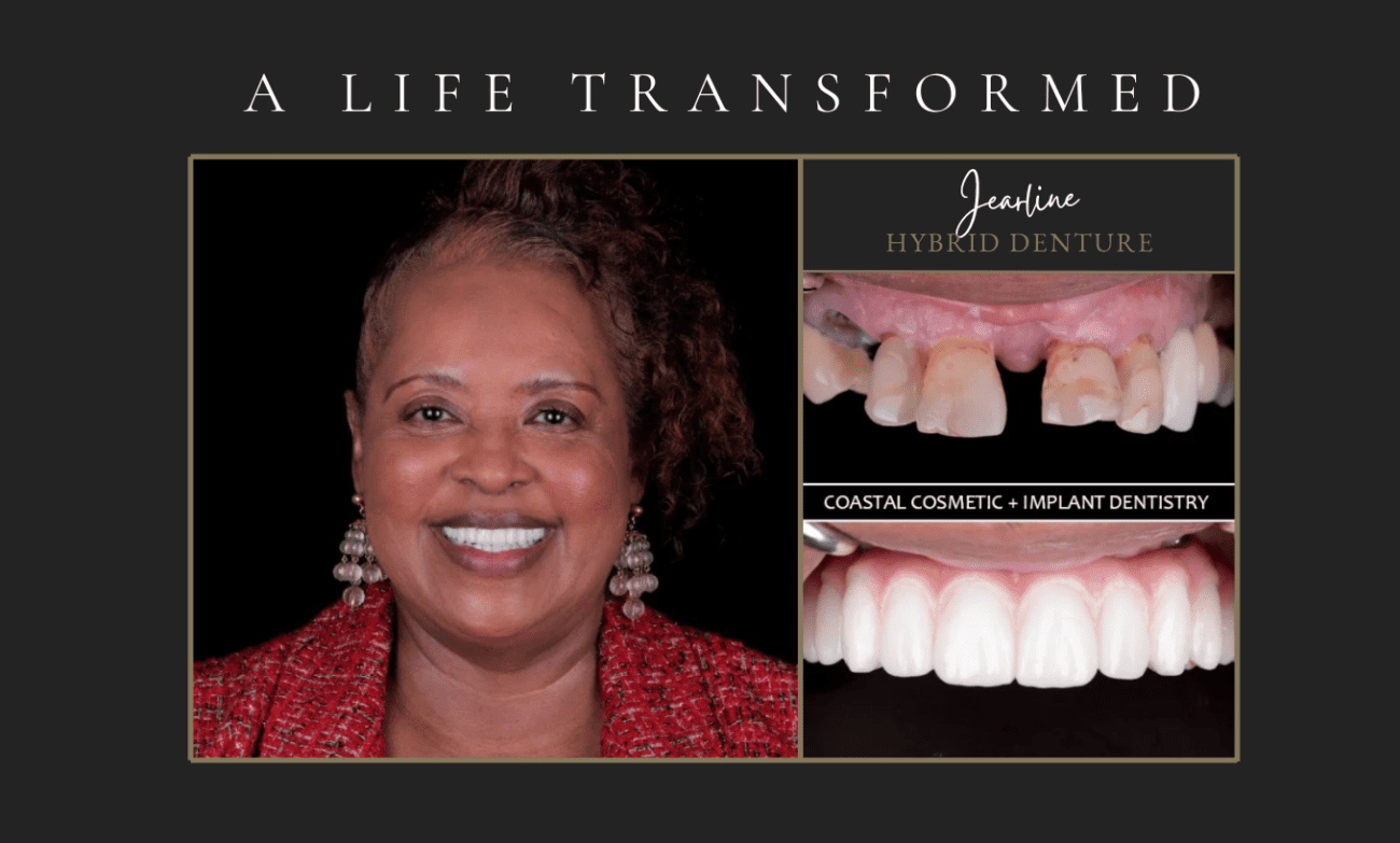 Happy patient before and after cosmetic dentistry